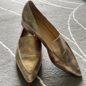 Franko Sarto gold snakeskin loafer